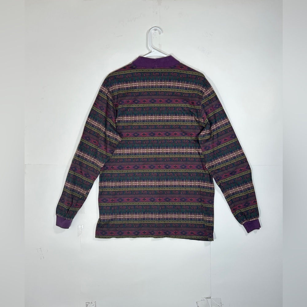 Vintage Lands End Aztec Western Long Sleeve Shirt Mens Size Large 42-44 USA Made - Picture 10 of 15